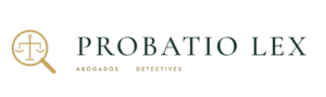 logotipo lupa con tipografia probatio lex